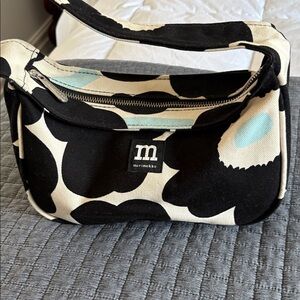 Marimekko Black, White & Aqua Unikko Shoulder Bag